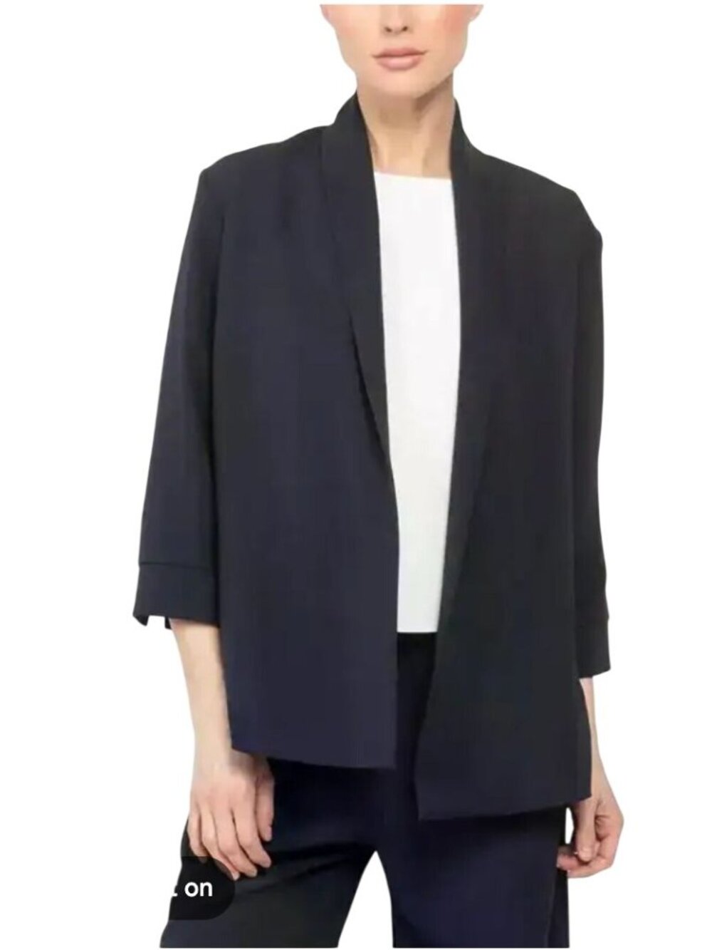 Peter Cohen shawl-collar jacket 3/4 sleeve jacket Navy Blue NWT - Size S